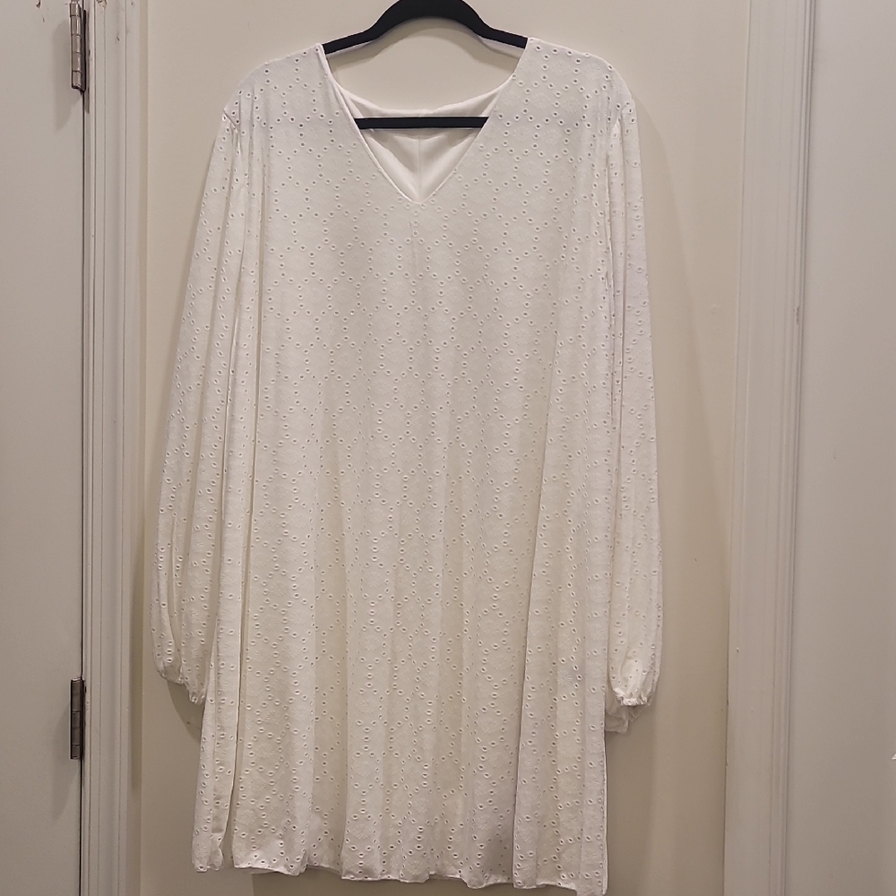 Elegant White Eyelet Dress